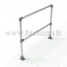 Barrière simple C42 en structure tubaire pour sol incliné 0-11°. Aucune soudure nécessaire. FitClamp