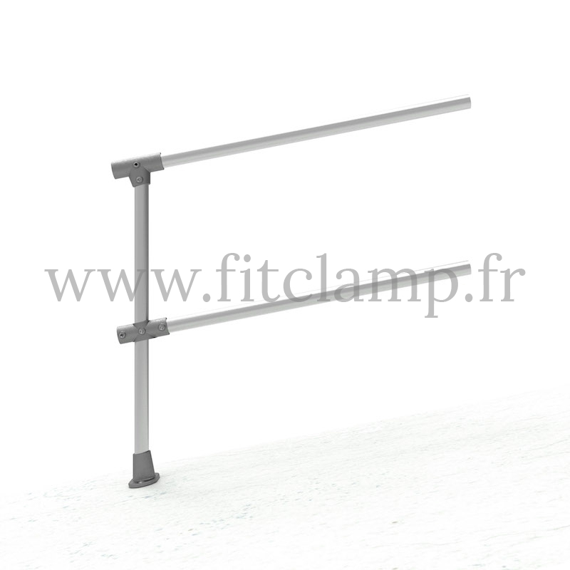 Angled barrier 0-11° - Extension: C42 tubular structure. FitClamp