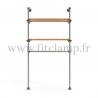 Single-width shelving with hanging wardrobe. B34 Tubular structure. Perfect for shop layouts