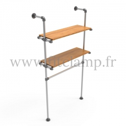 Single-width shelving with hanging wardrobe. B34 Tubular structure. FitClamp