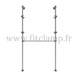 Single-width shelving with hanging wardrobe. B34 Tubular structure. Easy to install