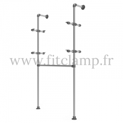 Estantería individual con ropero de estructura tubular