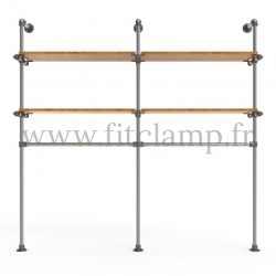 Estantería doble con ropero de estructura tubular