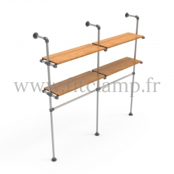 Estantería doble con ropero de estructura tubular