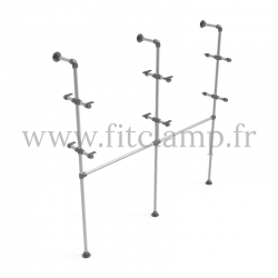 Etagère double avec penderie en structure tubulaire en acier galvanisé. FitClamp