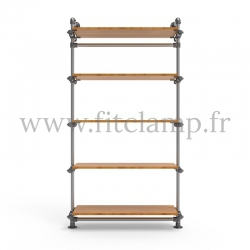 Estantería individual de 5 niveles de estructura tubular