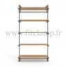 Single-width 5-level shelving with hanging wardrobe - tubular structure. Easy to install