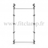 Single-width 5-level shelving with hanging wardrobe - tubular structure. Easy to install. FitClamp