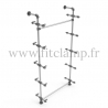 Single-width 5-level shelving with hanging wardrobe. Tubular structure. Easy to install.