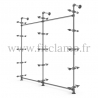 Double-width 5-level shelving with hanging wardrobe. Tubular structure. Easy to install