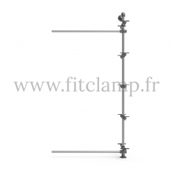 Tubular single-width 5-level shelving extension