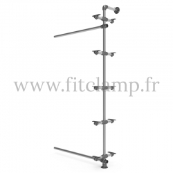 Tubular single-width 5-level shelving extension. FitClamp