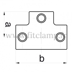 Conector tubular 104: T largo compatible con 3 tubos para montaje tubular. FitClamp. Par de apriete recomendado: 40 Nm.