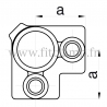 Tube clamp fitting 116  for tubular structures: 3-way through tube clamp, compatible for use with 3 tubes.