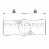 Raccord tubulaire Croix 90° bis (119A) pour un assemblage tubulaire. Dessin technique