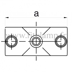 Rohrverbinder 119: Kreuzstück geeignet für 3 Rohre für Rohrkonstruktion. Empfohlenes Anzugsmoment: 40Nm