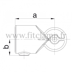 Conector tubular 125H: Codo giratorio. Compatible: 2 tubos. se montan con una simple llave Allen. FitClamp