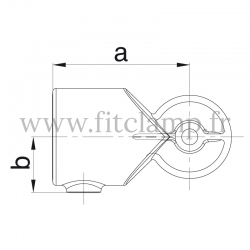 Tube clamp fitting 125H for tubular structures: Variable elbow clamp, compatible for use with 2 tubes.