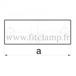 Tube clamp fitting 127 for tubular structures: Adjustable long tee, compatible for use with 3 tubes.