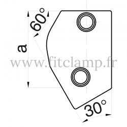 Tube clamp 129 for tubular structures: Adjustable short tee 30- 60° clamp. Put together your tubular structure with ease.