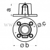 Tube clamp fitting 131 for tubular structures: Base flange. Recommended tightening torque: 40Nm