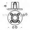 Raccord tubulaire Platine de fixation (131) pour un assemblage tubulaire. Compatible pour fixer 1 tube. Dessin technique