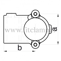 Raccord tubulaire T court ouvert type bride (136) pour un assemblage tubulaire. Double galvanisation