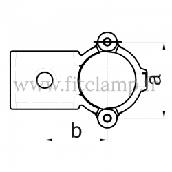 Tube clamp fitting 137 for tubular structures: Clamp-on crossover, suitable for 2 tubes