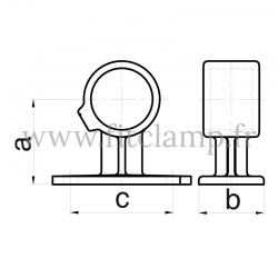 Conector tubular 143: Soporte de fijación pasante para montaje tubular. Se montan con una simple llave Allen
