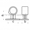 Rohrverbinder 143: Handlaufhalterung für durchgehendes Rohr für Rohrkonstruktion. Empfohlenes Anzugsmoment.
