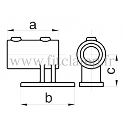 Conector tubular 144: Soporte de fijación con pletina vertical para montaje tubular. Se montan con una simple llave Allen.