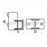 Tube clamp fitting 145 for tubular structures: Horizontal railing side support.