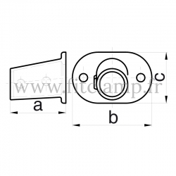 Conector tubular 152: Base inclinada 0°-11° para montaje tubular. Se montan con una simple llave Allen