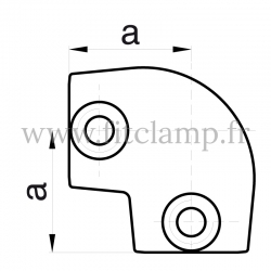 Conector tubular 154: T corto inclinado 0°-11° para montaje tubular. Se montan con una simple llave Allen