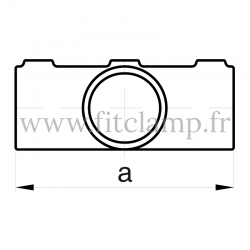 Raccord tubulaire Croix incliné 0°-11° (156) pour un assemblage tubulaire. Double galvanisation. plan