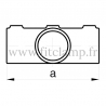 Raccord tubulaire Croix incliné 0°-11° (156) pour un assemblage tubulaire. Double galvanisation. plan