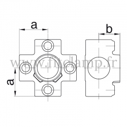 Tube clamp fitting 158  for tubular structures: Four-way cross