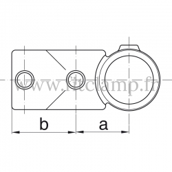Conector tubular 165: Cruz girada bis para montaje tubular. Se montan con una simple llave Allen