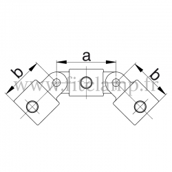 Tube clamp fitting 167 for tubular structures: Double swivel vertical combination 180°.