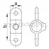 Raccord tubulaire Bague double axe central (167M) pour un assemblage tubulaire. Double galvanisation. plan