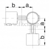 Tube clamp fitting 168 for tubular structures: Corner swivel 90°