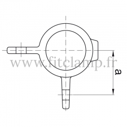 Tube clamp fitting 168M for tubular structures: male corner swivel 90°