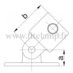 Conector tubular 169: Base giratoria para montaje tubular