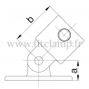 Raccord tubulaire Piètement orientable (169) pour un assemblage tubulaire. Double galvanisation. plan