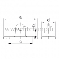 Raccord Patte piètement orientable (169M) pour structure tubulaire