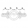 Raccord tubulaire Bague double fixation grillage (171) pour un assemblage tubulaire. Double galvanisation. Plan