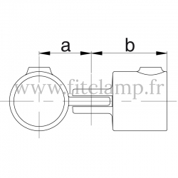 Raccord tubulaire T court orientable (173) pour un assemblage tubulaire. Double galvanisation. plan