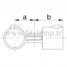 Raccord tubulaire T court orientable (173) pour un assemblage tubulaire. Double galvanisation. plan