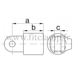 Tube clamp fitting 173F for tubular structures: Female swivel