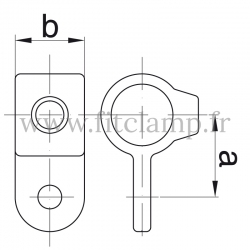 Conector tubular 173M: T corto giratorio pieza macho para montaje tubular